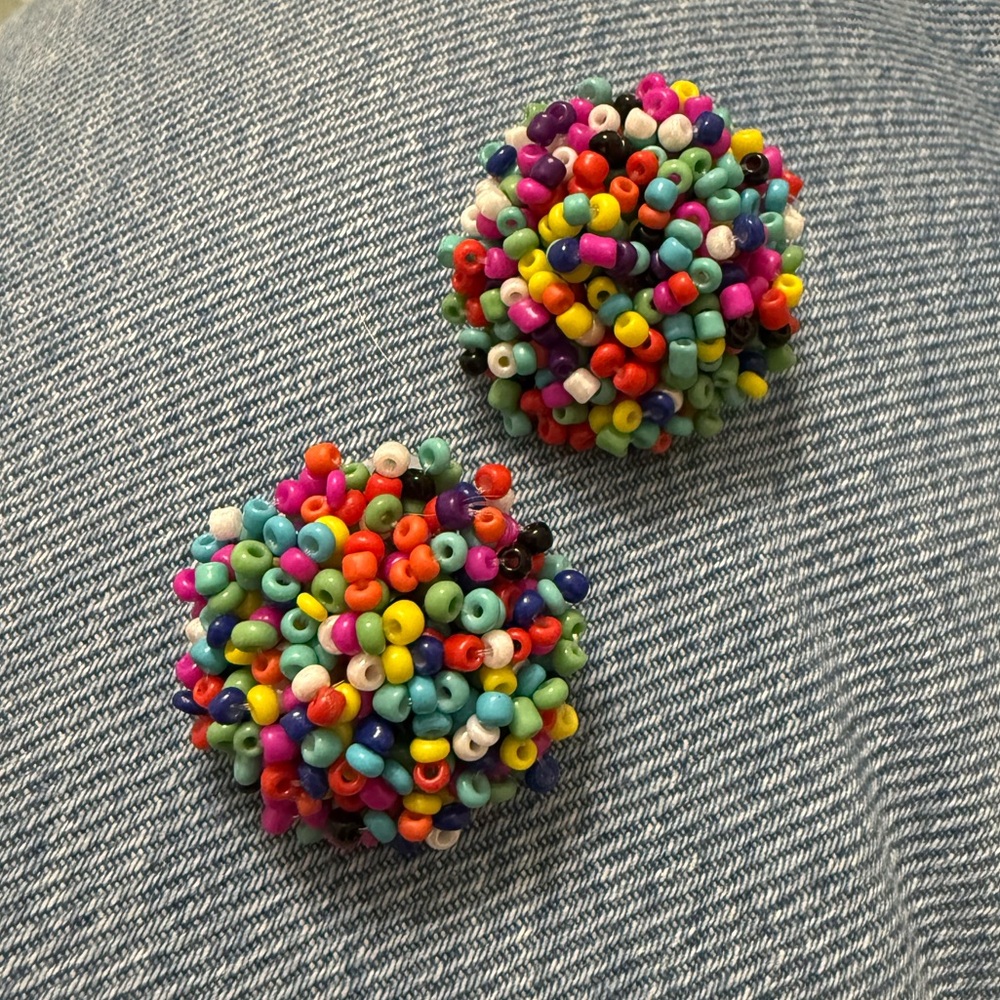 Beaded Colorful Earrings Round 1”